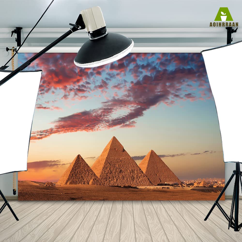 Fondo Fotografico In Vinile 10x8 Piedi - Paesaggio Piramide Egizia Antica