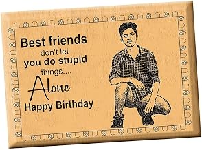 Personalized Engraved Happy Birthday Frame(5X7 Inches) Photo on Wood | Wooden Photo Frame with Carved Messages