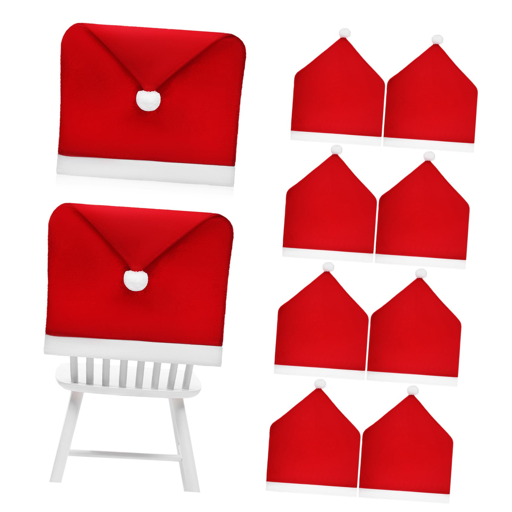 Housses de chaise de Noël décoratives en lot de 10 pour dossier de salle à manger rouge