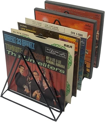 Miniatura 6 de Soporte para almacenamiento de discos de vinilo, estante de alambre prémium para discos de álbumes Lp (paquete de 2)
