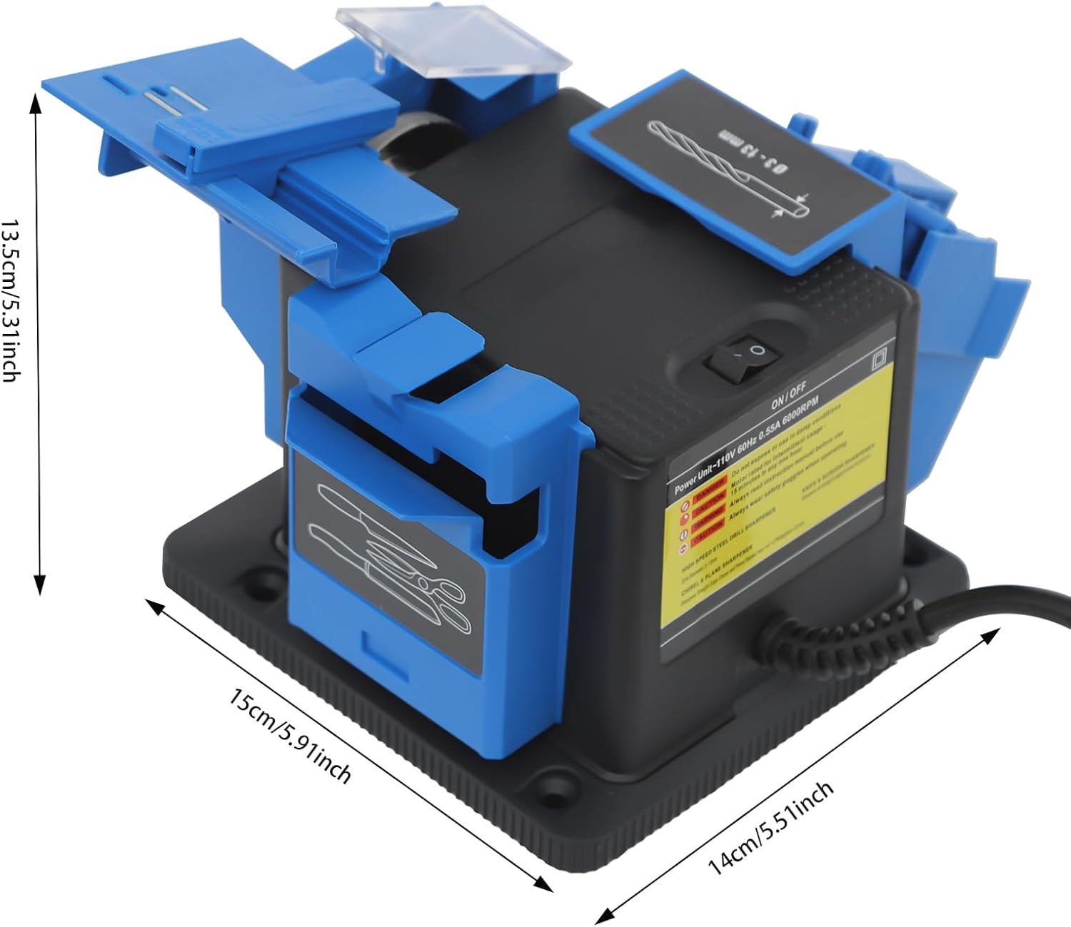 Electric Drill Bit Sharpening Machine, Multi-functional 96W 1350RPM Electric Sharpening Tool, Knife, Drill, Chisel, Scissors Sharpening Machine