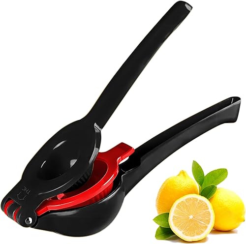 The HomeFlow Co. Exprimidor de limón y lima 2 en 1, exprimidor manual de cítricos de alta extracción, prensa manual de alta extracción con filtro de