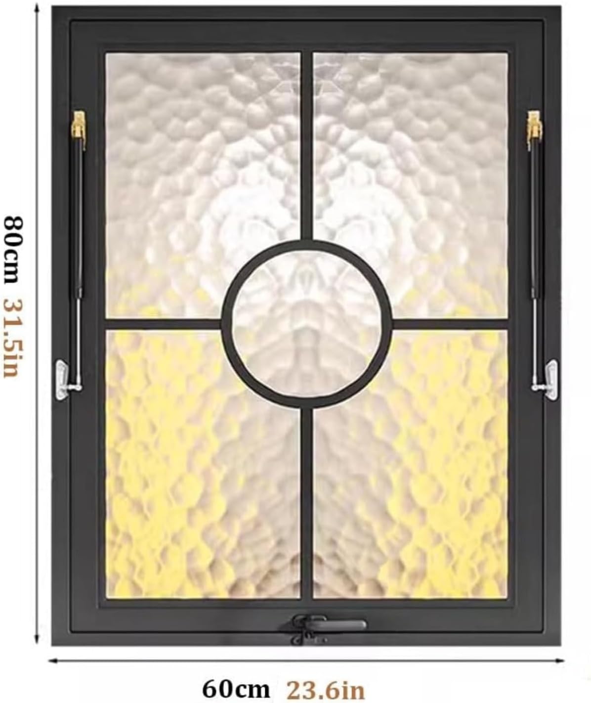 フラッシュマウントサービスウィンドウ、埋め込み水リップルガラスウィンドウフリップアップして90°まで