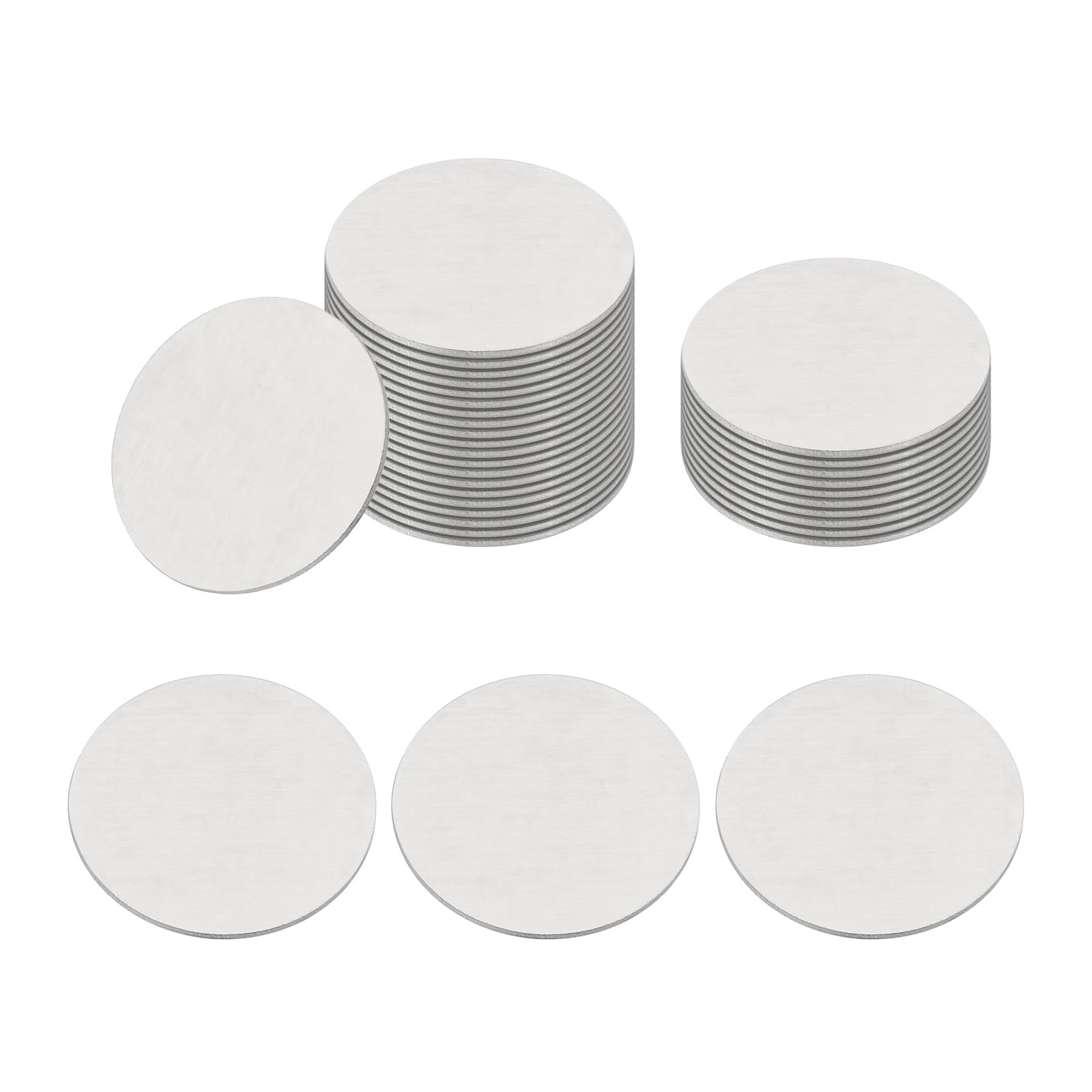sourcing map 28mm Stainless Steel Disc,1mm Thick,100Pcs