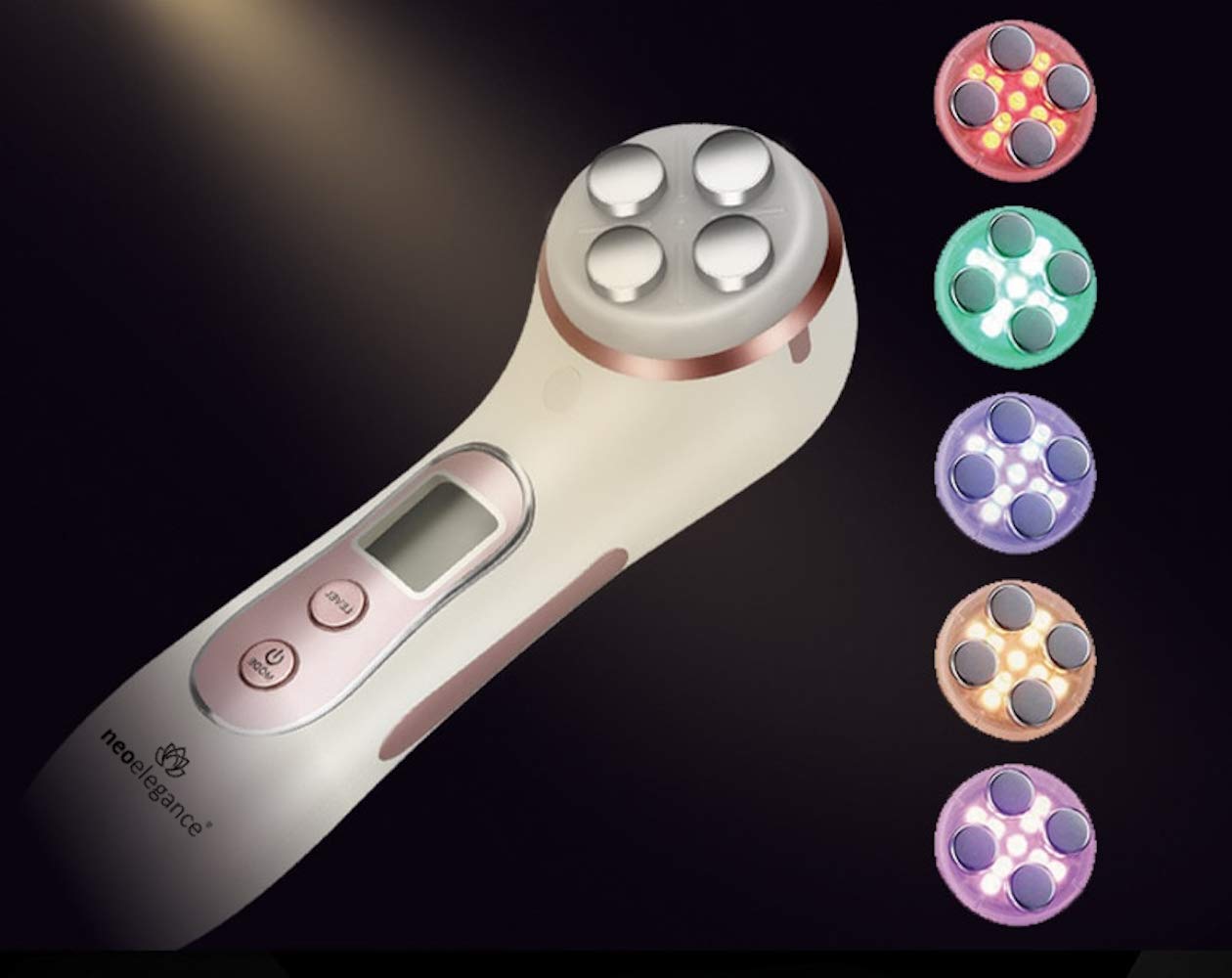 Glow DR Skin Toner - 5 Pre-Set Treatments, LED Therapy Toning Device for Rejuvenation, Anti-aging, Radio Frequency EMS, Smooth Wrinkles, Face Tightening Technology | Award-Winning Neo Elegance UK