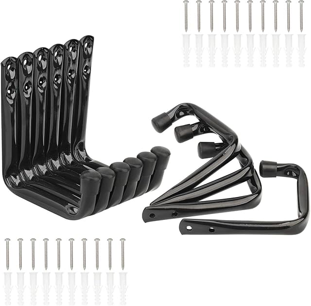 pipabiba 10 Pack Wall Mount Garage Storage Hooks, 10cm Heavy Duty Steel Utility Hanger for Organize Garden Tools, Bags, Hoses, Toy (11.5cm x 10cm)