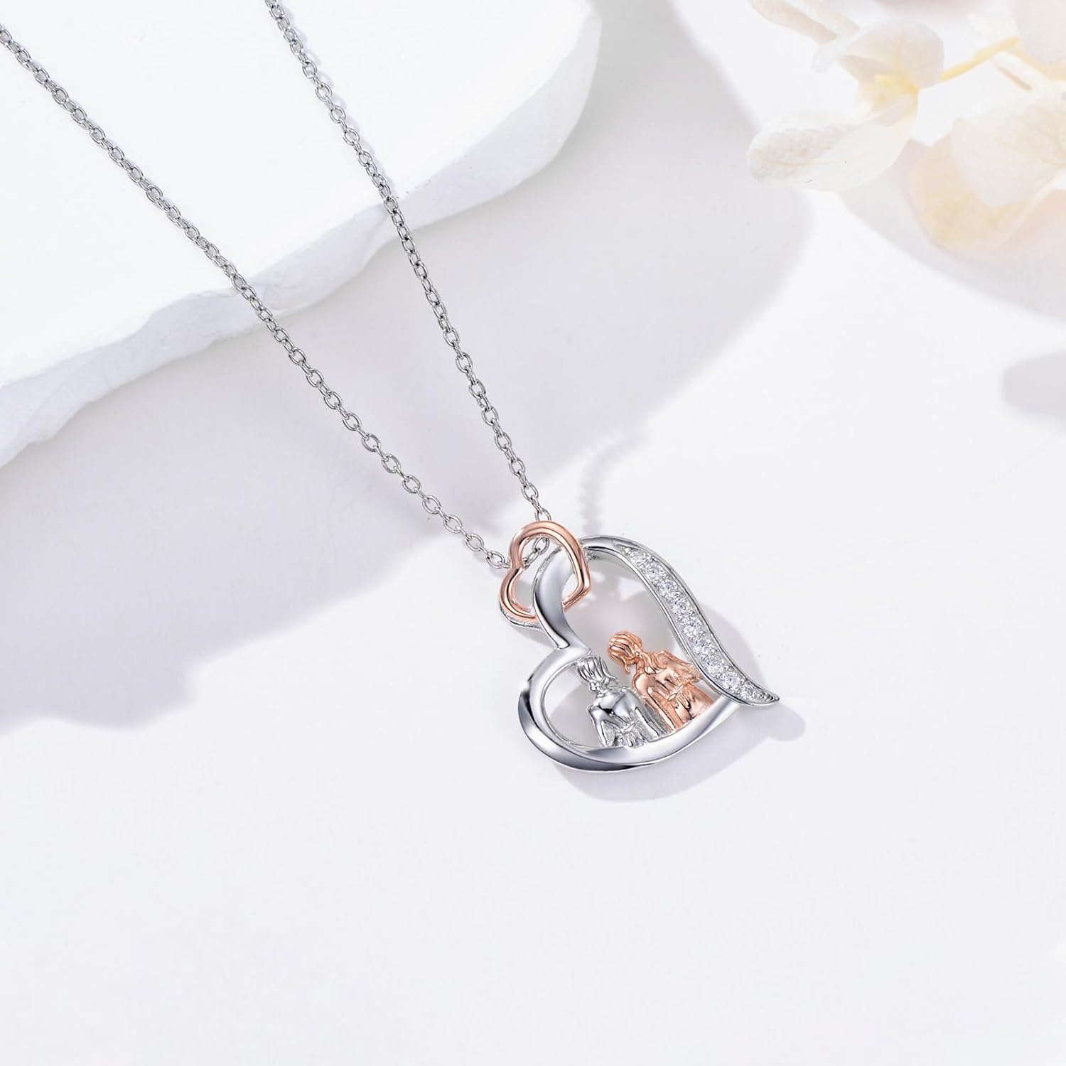 Heart Necklace for Women 925 Sterling Silver Heart Pendant Jewelry Birthday Gifts for Women Sister Mom Friend