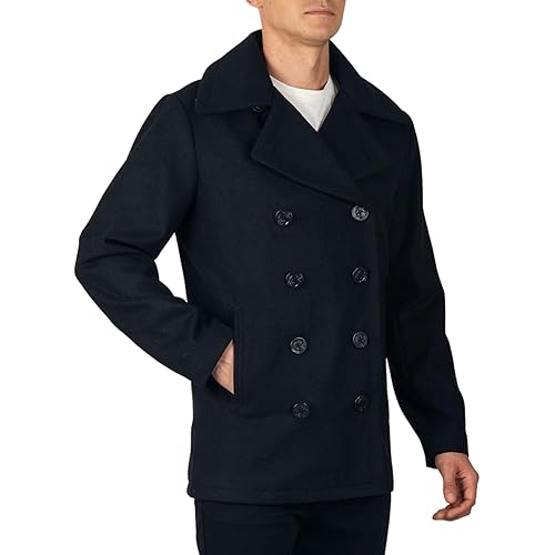 Alpine Swiss Mason Mens Wool Blend Classic Pea Coat Jacket