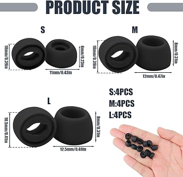 6 Pairs Replacement Ear Tips for Gal-axy Buds-Pro, Silicone Earbuds Cap