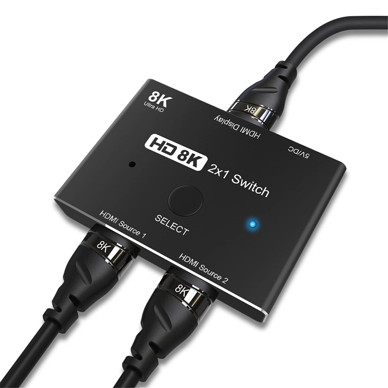 Switcher 2.1 compatibile HDMI 2 in 1 out 8K a 60Hz 4K a 120Hz Ultra HD KVM Switcher 2x1 Adattatore per PS4/5 TV Box HDTV Xbox Proiettore