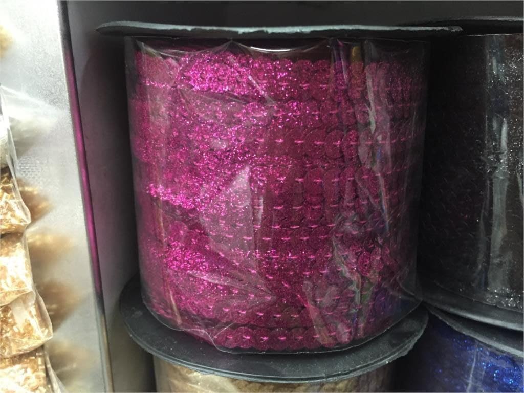GIOTEL Sequin Ribbon 100 Yards 6mm Red Sequins Roll Trim for Sequin Fabric Decoration On Certain Items Sequin Trim