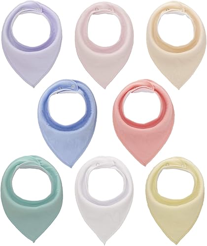 Maiwa Baberos bandana de algodón para bebés, niñas y niños para babear y dentición, paquete de 8