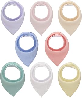 Maiwa Cotton Bandana Drool Bibs for Baby Girl Boys for Drooling and Teething for 8 Pack