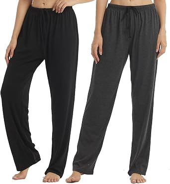 LANBAOSI 2 Pack Pajama Pants for Women Comfy Soft Comfortable Pajamas Womens Lounge Sleep Pj Bottoms for Women Sleepwear