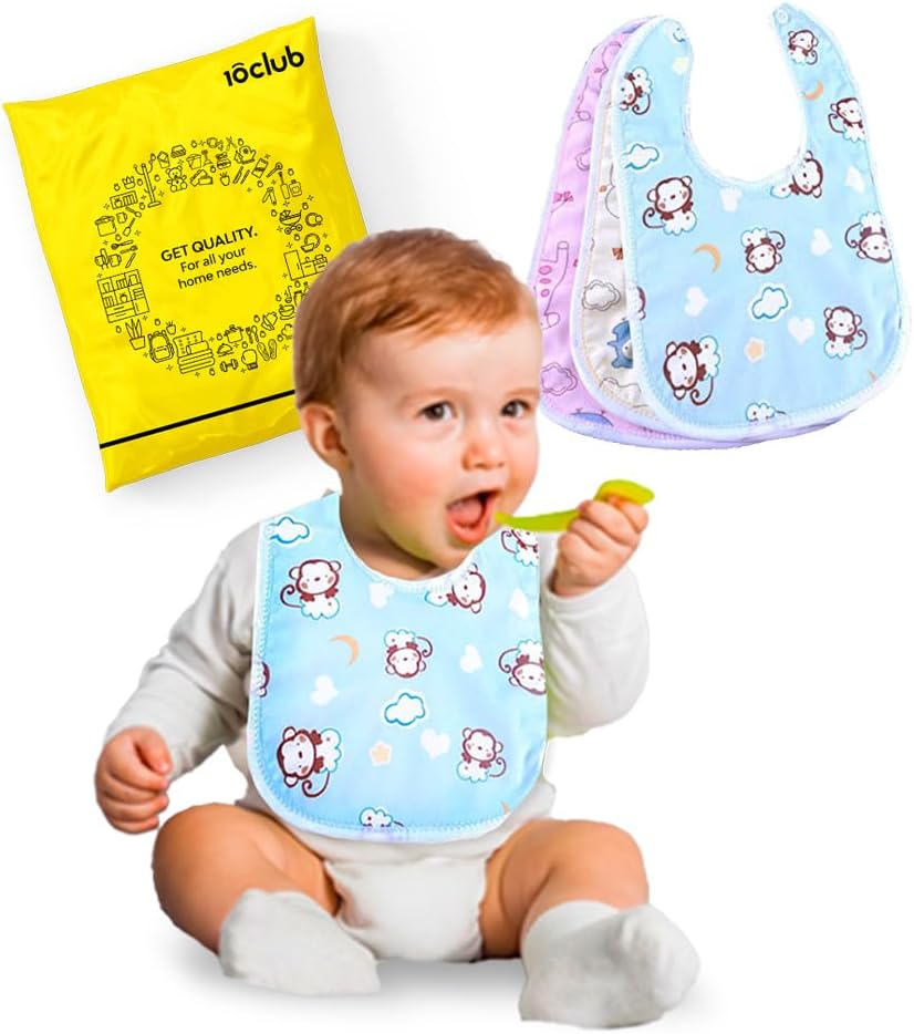 MY NEWBORN Baby Bibs Apron for Baby boy and Girl Assorted- Pack of 3