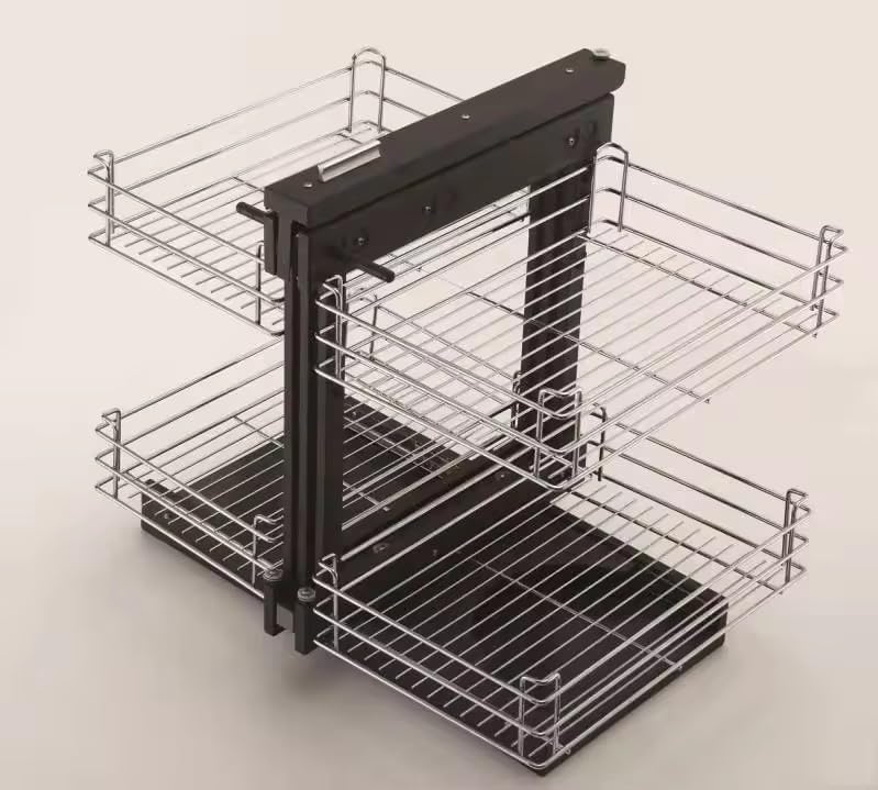 Multifunctional Corner Pull Out Storage Basket Rotating Cabinet Space Saving Kitchen Bottle Rack with Buffer Function for Efficient Storage Solutions，D 900mm