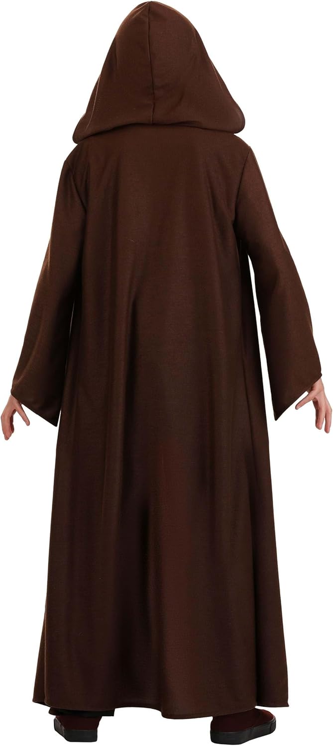 Star Wars Jedi Robe Costume for Kids - Hooded Brown Cloak with Wide Sleeves for Boys - Officially Licensed