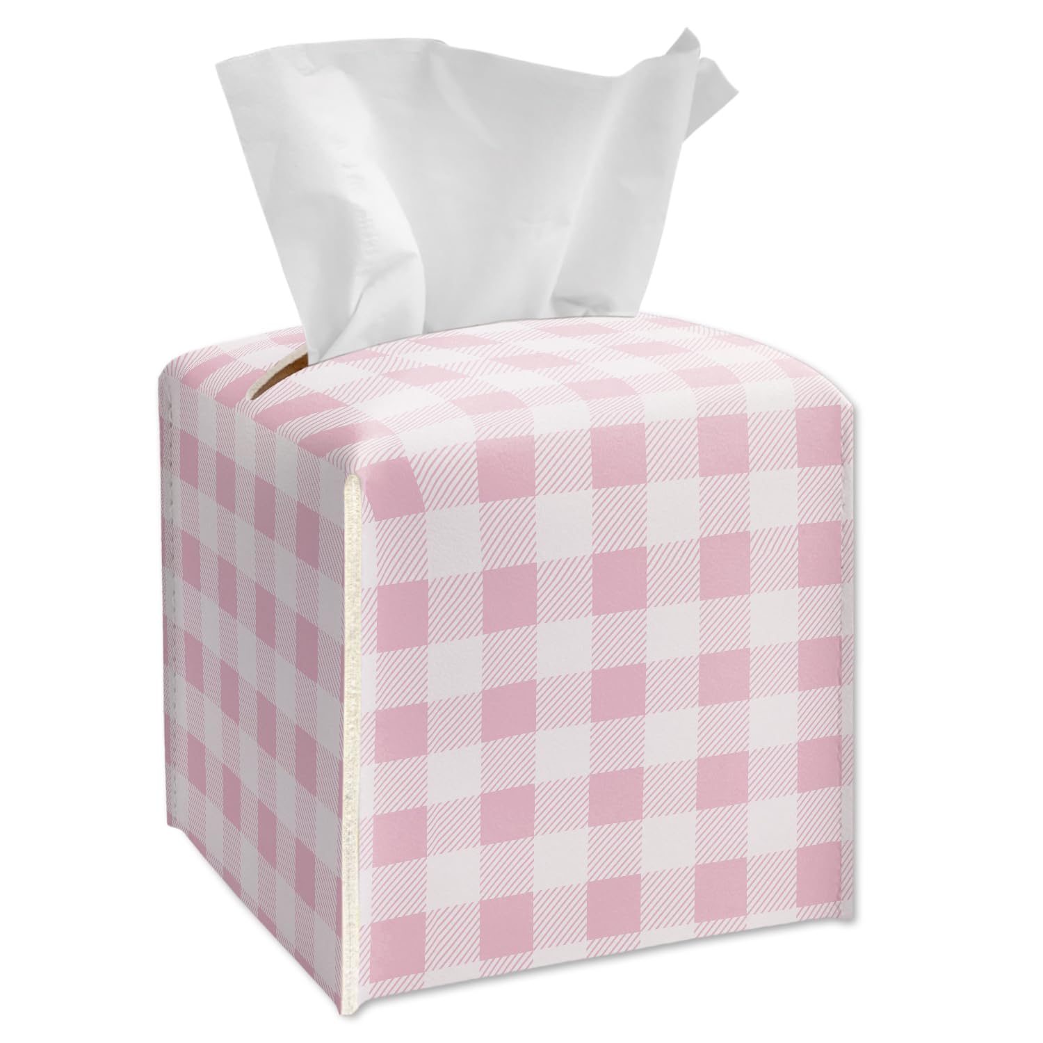 Boîte à mouchoirs carrée en cuir pour meuble-comptoir et tables de salle de bain