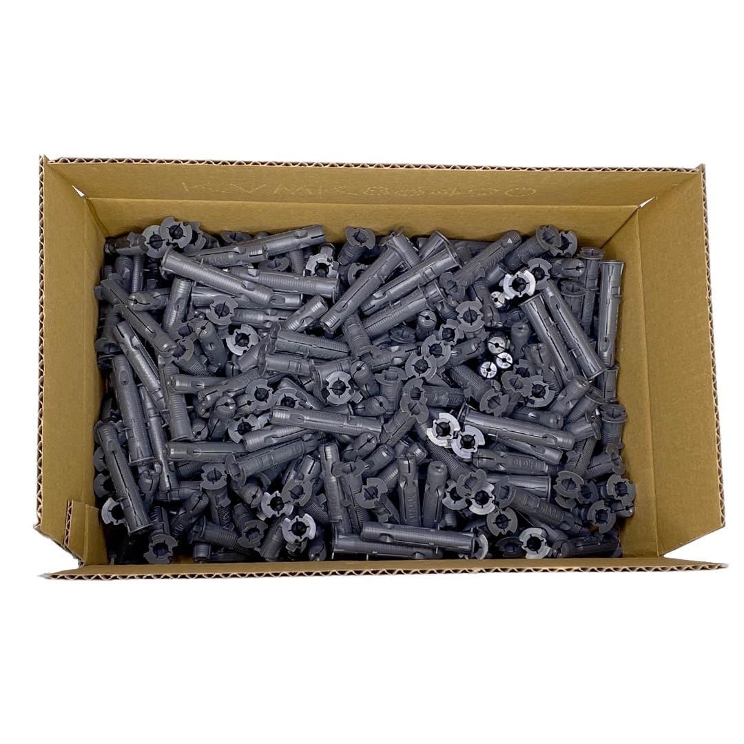 Würth 300x Shark Pro 10x56 Kunststoff Allzweck Universaldübel mit Kragen XL Großpackung 590621056 - Dübel für Beton, Vollziegel, Kalksandvollstein, Hochlochziegel, Gipskartonplatten