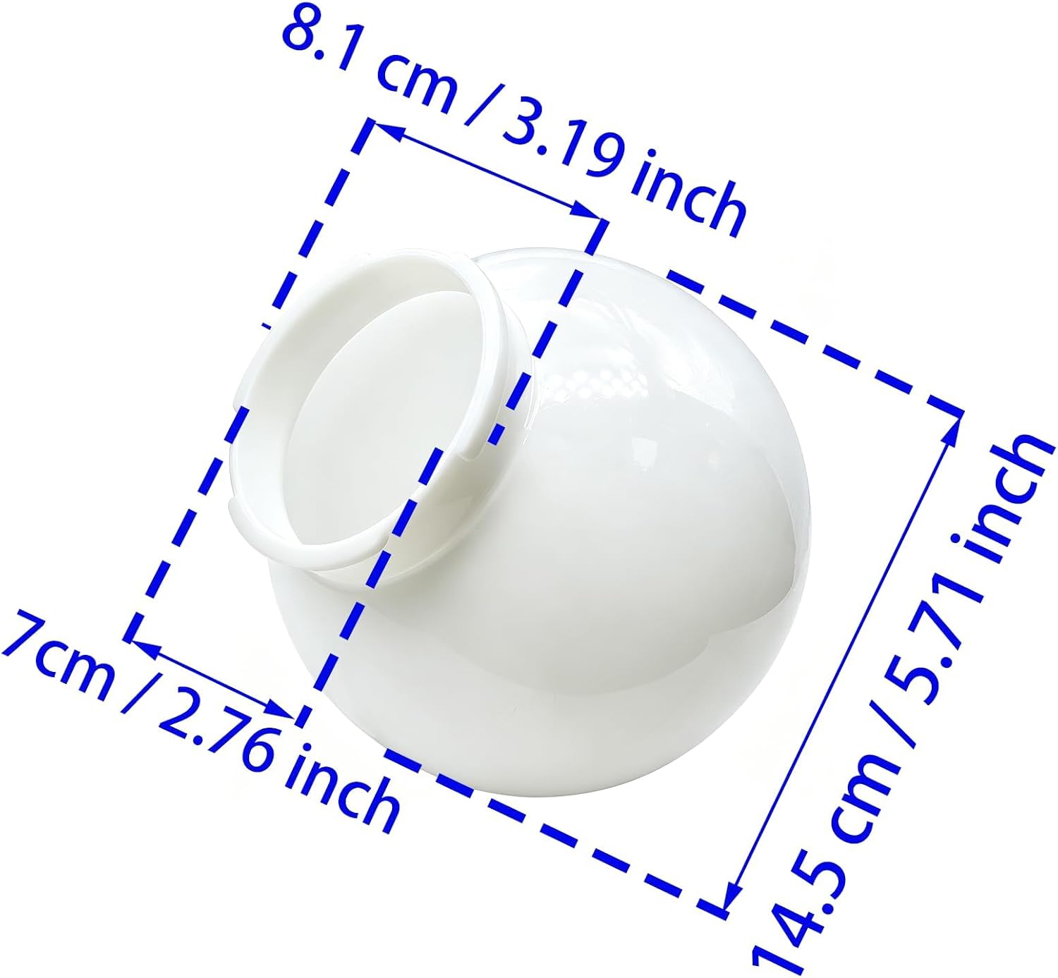 2 PCS Lamp Post Globe 6 Inch Acrylic Replacement Globe Cover | for Lamp Posts and Wall Fixtures (White)