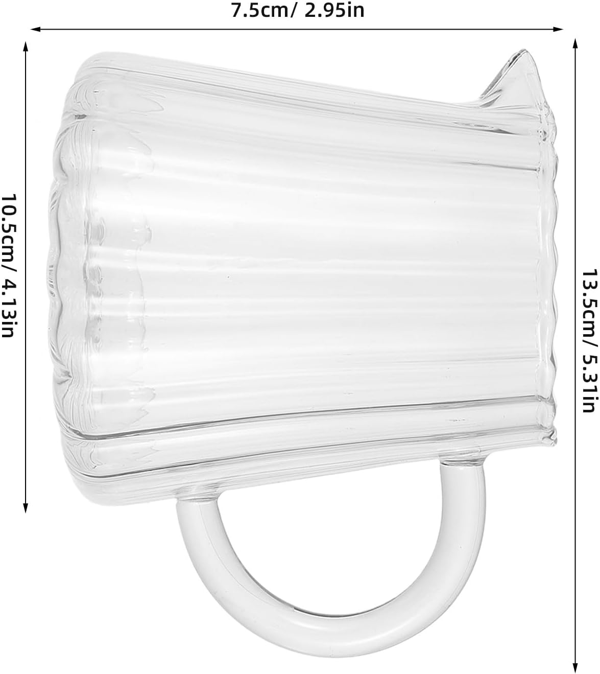 Transparent Glass Creamer Pitcher with Handle and Spout - 17oz Coffee Frothing Pitcher for Home Restaurant - Glass Milk Pourer Jug for Espresso Tea Juice