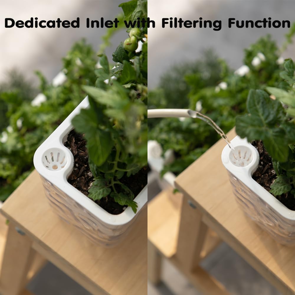 3 Pack Self Watering Rectangular Plant Pots, 11" x 5"x 5" Plant Containers with Drainage Holes, Rectangle Houseplant Window Planters for Succulents, Flowers,Herbs,Vegetables (Grey)