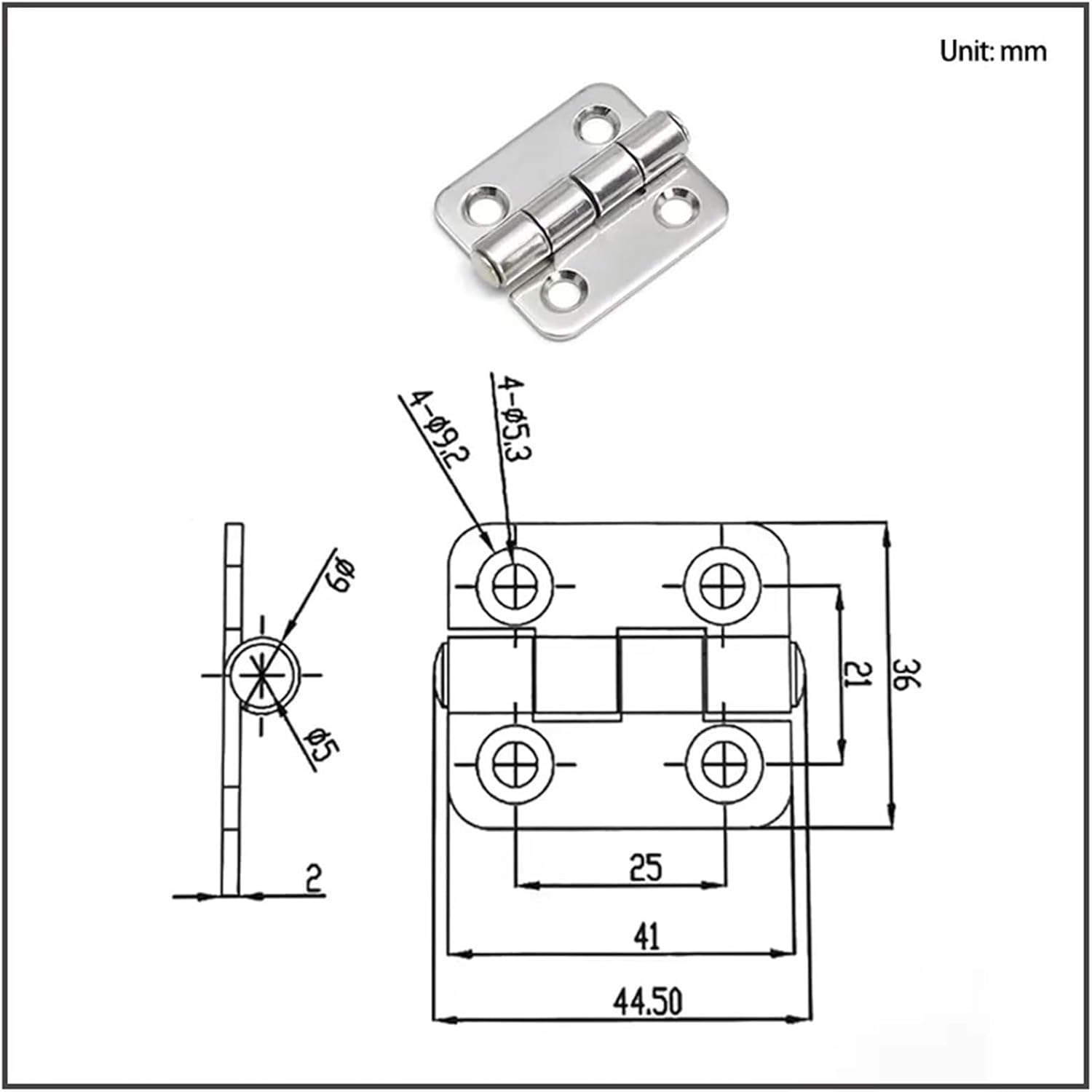 Stainless Steel Hinge Thickened Industrial Automation Equipment Flat Angle 1Pcs