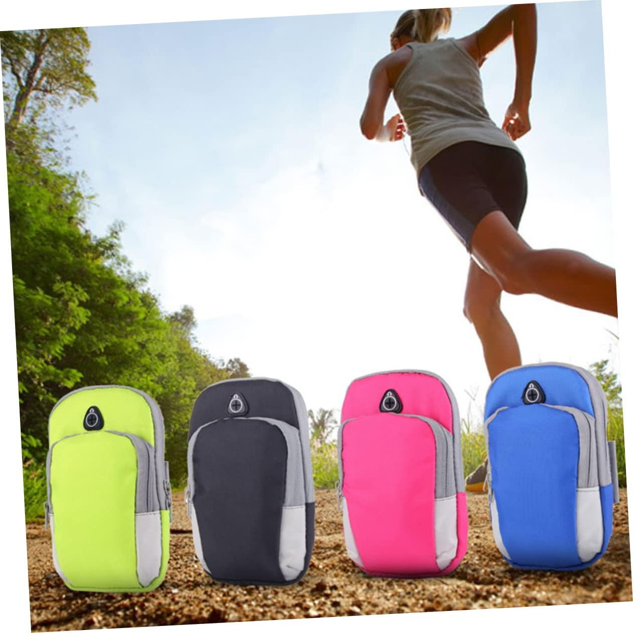 WOONEKY Armband Phone Bag for Running Outdoor Cell Phone Pouch Bag Reflective Stripes Comfort Fit