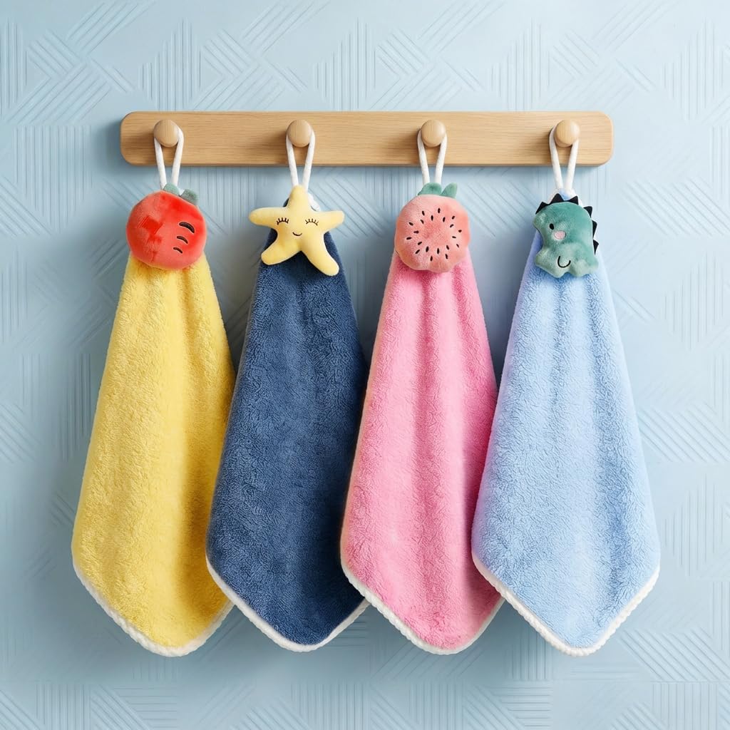TONY STARK Super Soft Kids Hand Towels with Hanging Loop for Toddlers | Ultra Absorbent Hand Towel for Washbasin & Kitchen | Quick Drying Towels (Microfiber, 2)-image-10