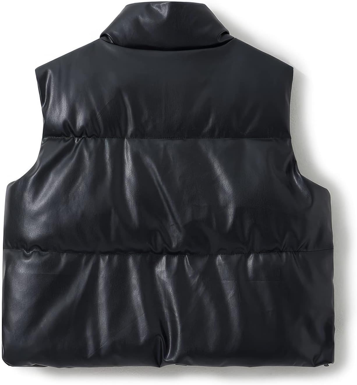 Women's Lambskin Leather Padded Puffer Jacket