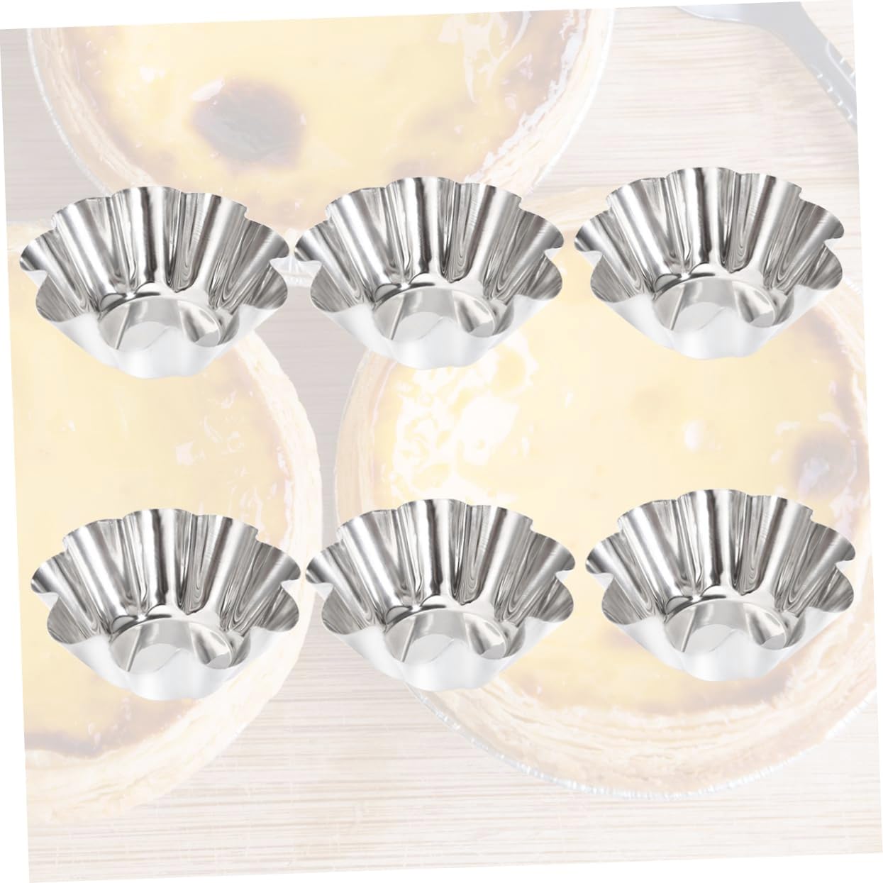 12 Pcs Reusable Stainless Steel Tart and Muffin Pans Versatile Cupcake Baking Molds for Kitchen Use Silver