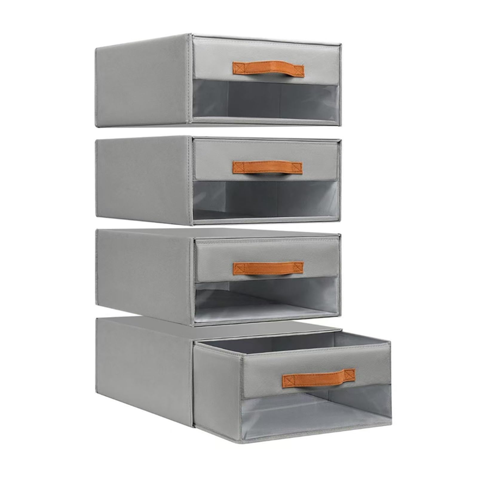 QAUUCP Foldable Bed Sheet Organiser Home Bed Sheet Storage Box, Foldable, Stackable, Blanket, Drawer Style Wardrobe Bedding(Light Grey)