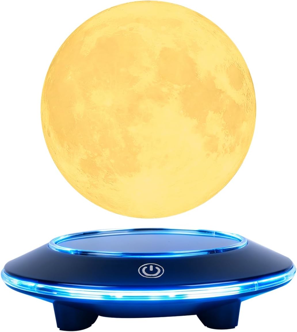 Levitating Moon Lamp,Floating and Spinning in Air Freely 16 Colors 20 Models with Gradually Changing LED Lights for Home,Office Decor,Unique Holiday Gifts,Night Light
