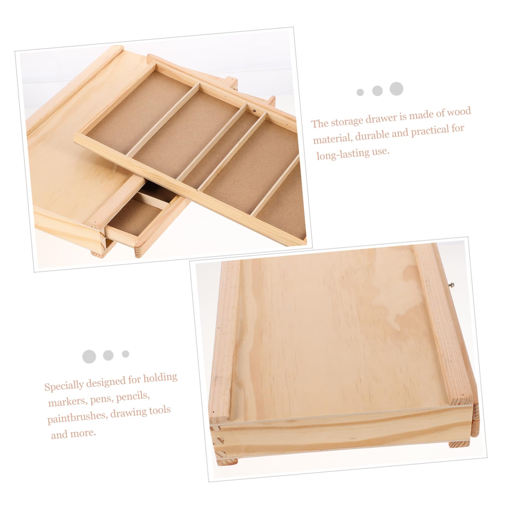 HAWILLOSCH Paint Organizer Storage Paint Brush Holder Case Wood Pen Storage Holder Pen Storage Holder