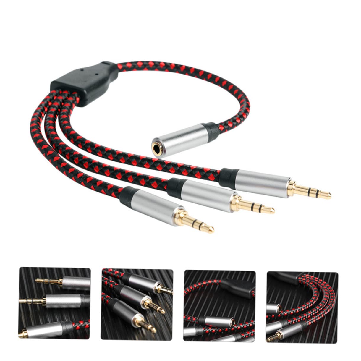 Angoily 3pezzi Audio Splitter Estensione Adattatore Audio Per Utilizzo Cuffie e Microfoni Compatibile Laptop e Smartphone Design Flessibile e Resistente