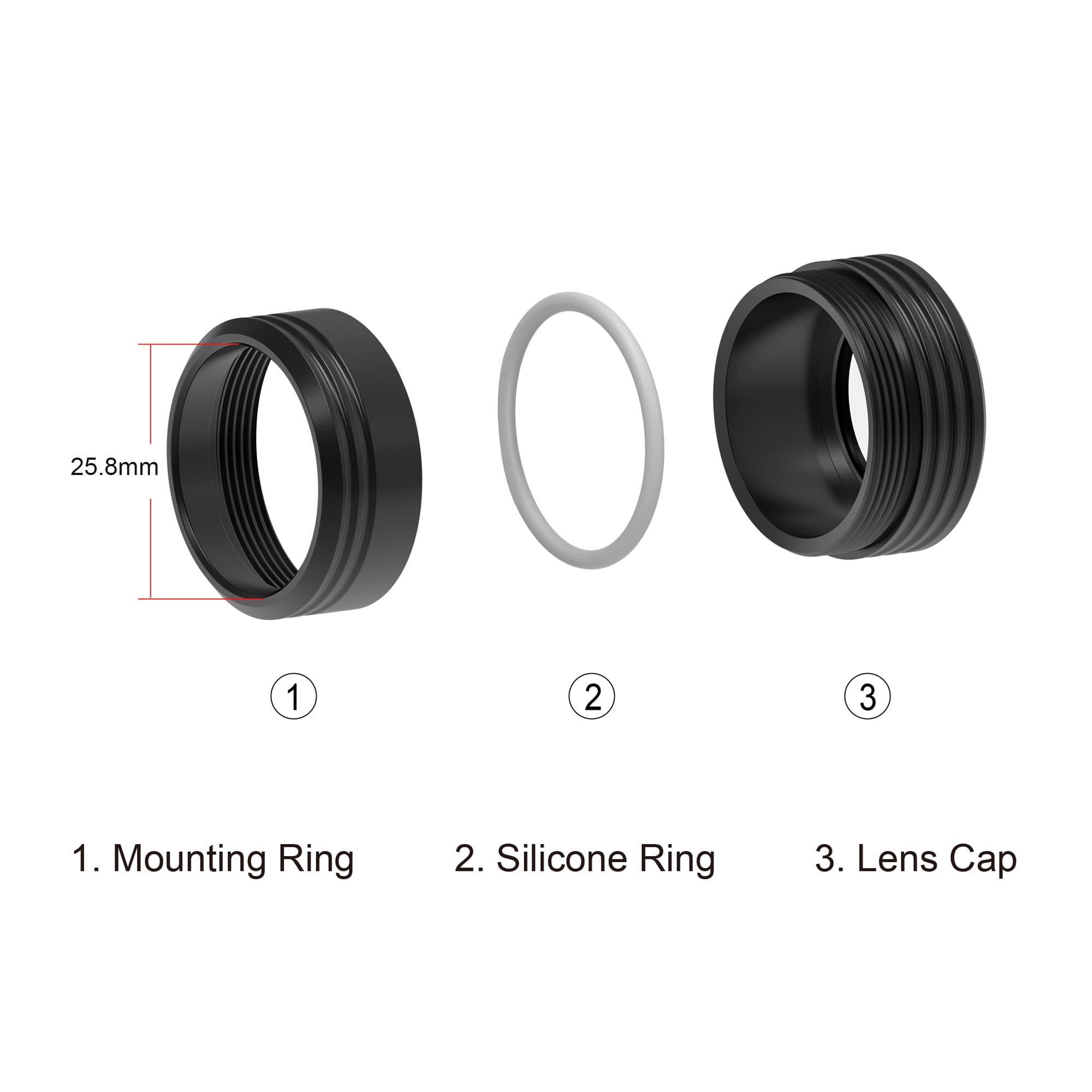 INNOVV Protezione per obiettivo, progettata per protezioni per lenti da 25 mm di diametro, offre elevata resistenza e resistenza, peso leggero, paraluce compatibile con K7; K6; RC6; K5 e K3