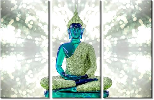 Vista 53 de TUMOVO Wall Art for Living Room Buddha Sculpture Flower Paintings Canvas Wall Art 3 Panel Wall Art Canvas Artwork Wall Decor Large Wall Decor Canvas
