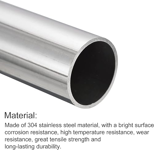 Miniatura 3 de uxcell Tubo de acero inoxidable 304, tubo grueso del metal de la longitud de la pared de 111.5 ft m x 4.9 ft m del OD 111.5 ft m para la maquinaria