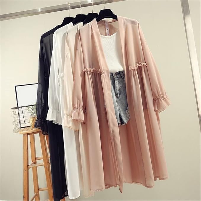 Disimlarl Cardigan Lungo Da Donna Scialle In Chiffon A Maniche