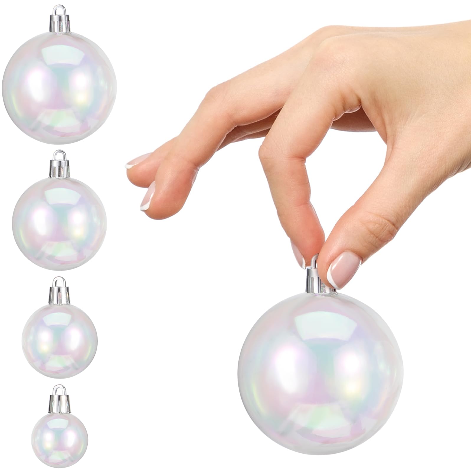 18pezzi Palline Di Natale Trasparenti in Plastica Resistente Da Appendere Per Albero Di Natale Decorazioni Per Scale e Feste Natalizie