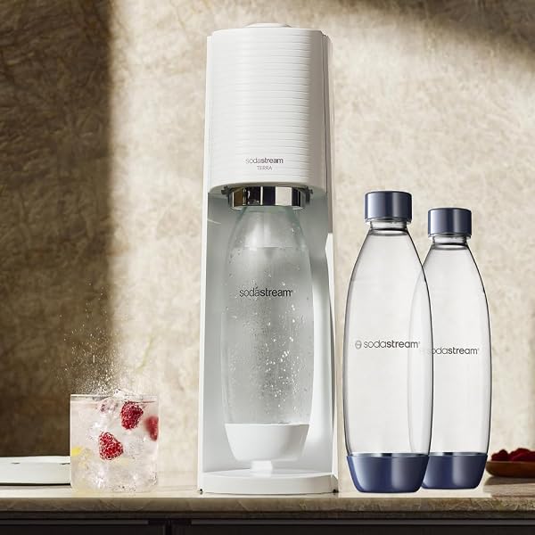 sodastream Lot de 2 bouteilles fusionnées lavables au lave-vaisselle pour gazeur DUO, TERRA, ET-TERRA, ART, GAIA, bleu foncé - 4