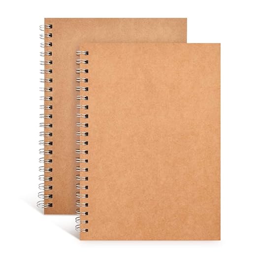 LQXZWJY Soft Cover Spiral Notebook Journal 1-Pack, Blank Sketch Book Pad Wirebound Memo Notepads Diary Notebook Planner Unlined Paper 8 Inch X 5 14 In