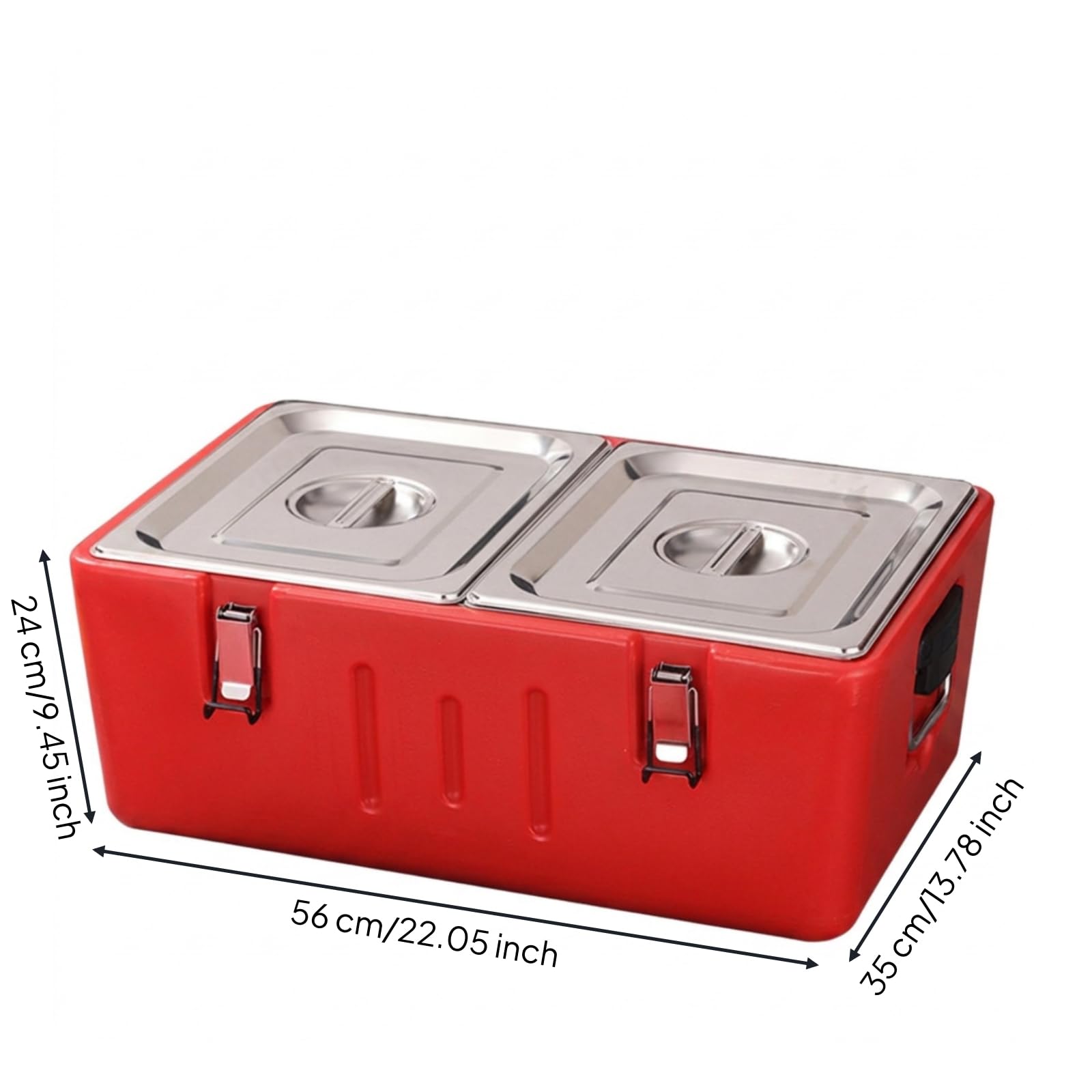 Amagogo Portador de Comidas Aislado Armario Térmico Contenedor Térmico Transportador de Alimentos con Cuerpo de Plástico y Acero 304 6 Bandejas Capacidad 90L