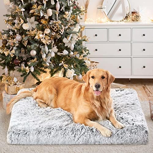 Western Home Large Dog Bed Orthopedic Egg Crate Foam Dog Bed Waterproof Mattress with Removable Washable Cover, Dog Crate Bed with Non-Slip Bottom 88.9x55.88x7.62cm