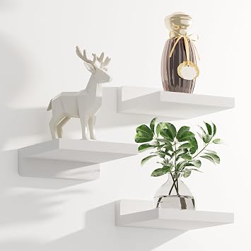 QsQueen Small Floating Shelves Mini Shelves Hanging Display 5 Inch Wall Shelf for Bathroom Livingroom Bedroom,3 Pack, with 2 Types of Installation, Great for Room Decor