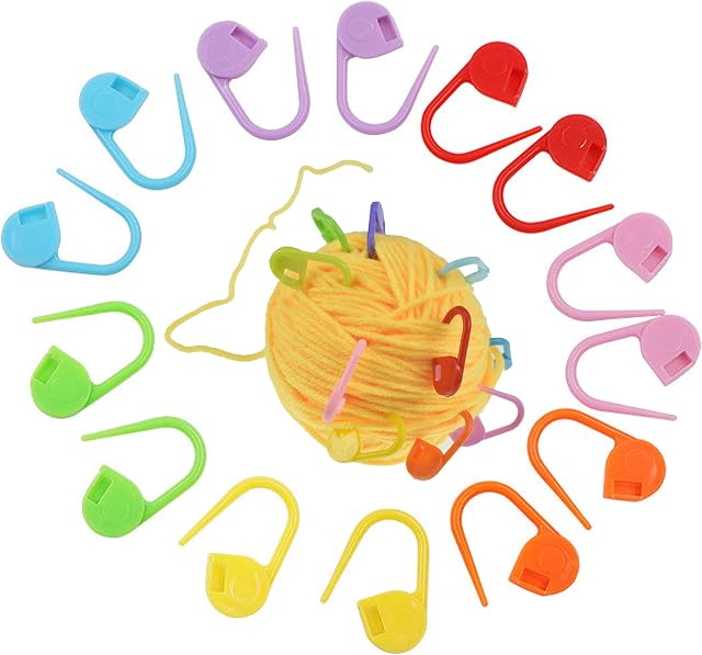 100Pcs Crochet Stitch Marker Knitting Crochet Locking Stitch,Stitch counters for Crocheting,Stitch Markers Crochet,Stitch Markers Clips,Crochet Locking Handwork Knitting Craft(Mixed Color