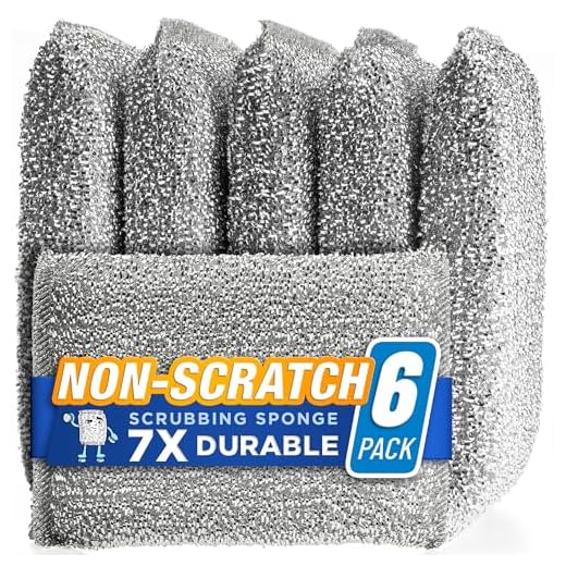 SPONGENATOR Kitchen Scrubbing Sponges - Heavy Duty Non-Scratch Scrubbing Cleaner Sponges in 1 Color - Multi-Surface Non-Metal Dish Scouring Scrubbers for Fast Cleaning. (6 Pack)