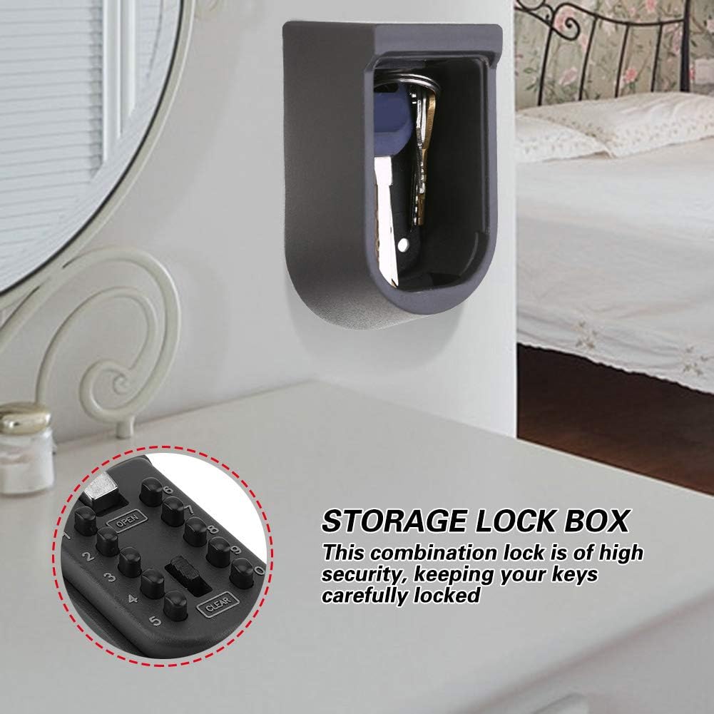 plplaaoo Key Lock Box, Outdoor Key Holder, Durable Key Lock Box, Security Key Box, Rust-Proof Key Storage, Waterproof Safe Security Outdoor Keys Storage Box Holder Door Hanging Combination Lock