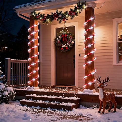 AurNyvaMay Solar Rope Lights 33Ft 100 LED Rope Lights for Outside 8 Modes White Fairy Light Solar Outdoor for Patio Fence Party Garden Yard Home Holiday Tree Decoration Candy Color - Image 6