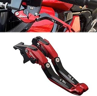 For ニンジャ650 NI&NJA650 Ni&nja 650 2025 2024 2023-2017ブレーキクラッチ5D折りたたみ式バイクアクセサリーブレーキクラッチレバーングブレーキレバーセット (レッドブラックレッド)